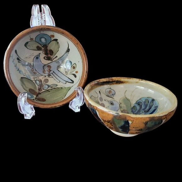 Vintage Tonala Ceramic Decorative Small Bowls (Set of 2) - Picture 1 of 11